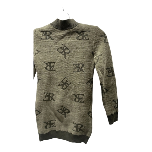 Ermanno Scervino Junior Girls Soft Logo Sweater Dress Size 6 Army Green - Picture 3 of 8